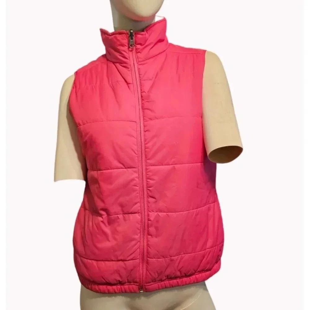 Champion Barbie Pink  Puffer Vest Womens Size  Small  Full Zip